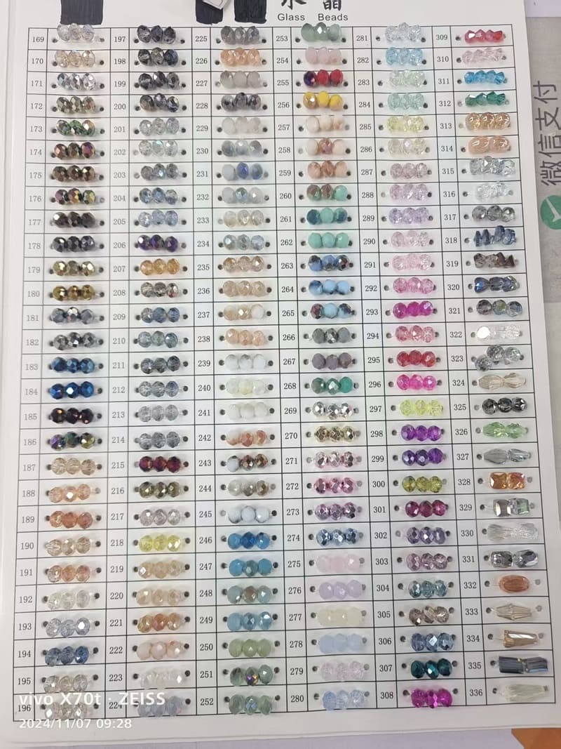 Crystal glass rondelle beads color options